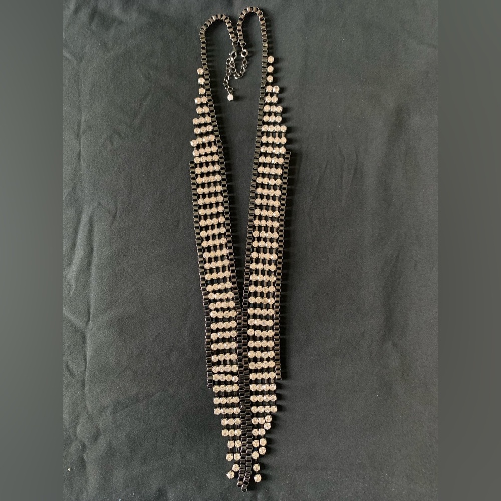 Black rhinestone necklace